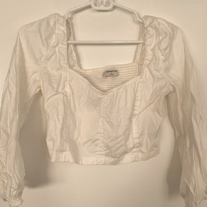 Aritzia Babaton, long sleeve crop top , white, size S